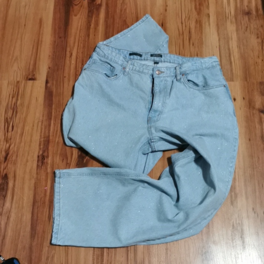 Wild‎ Fable Light Blue With Sparkle In The Fabric Straight Leg Jeans